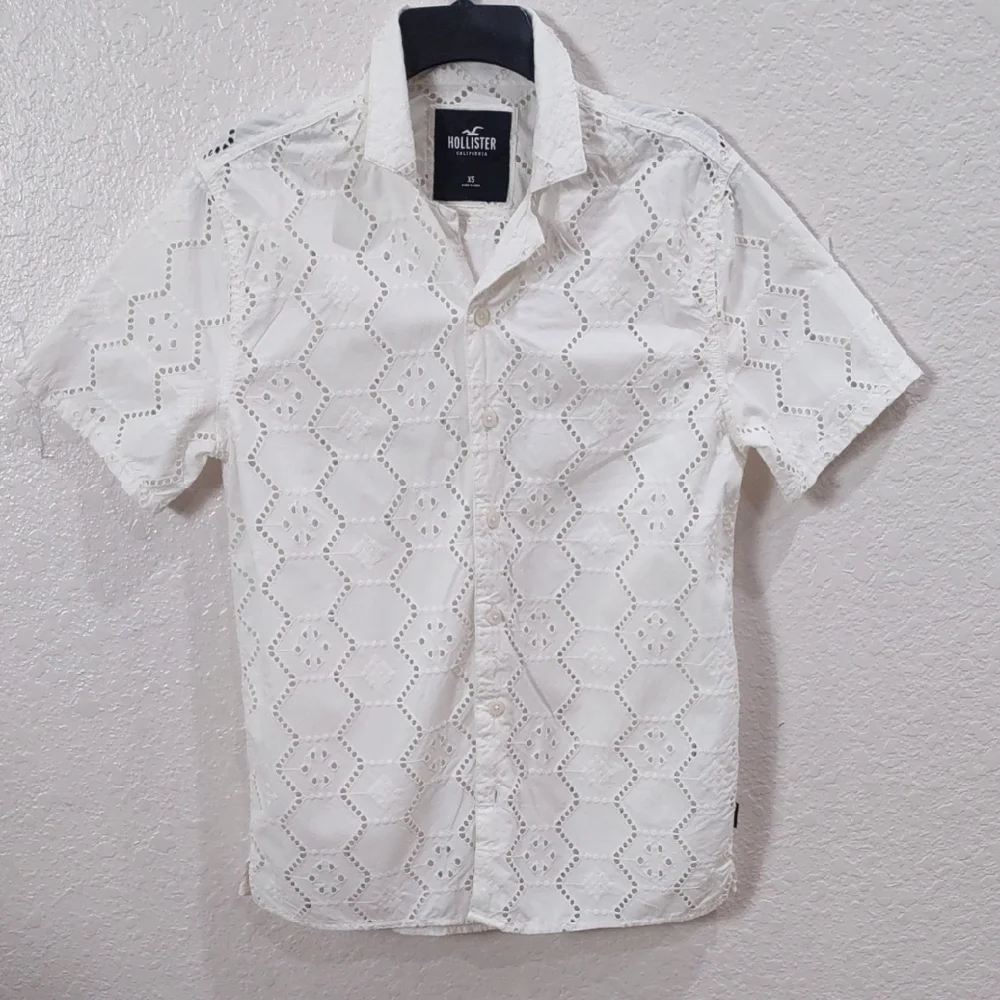 Hollister White Men's Shirt - Picture 1 of 16
